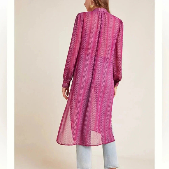 Maeve by Anthropologie Imogen Sheer Tunic size 4 - Picture 4 of 13